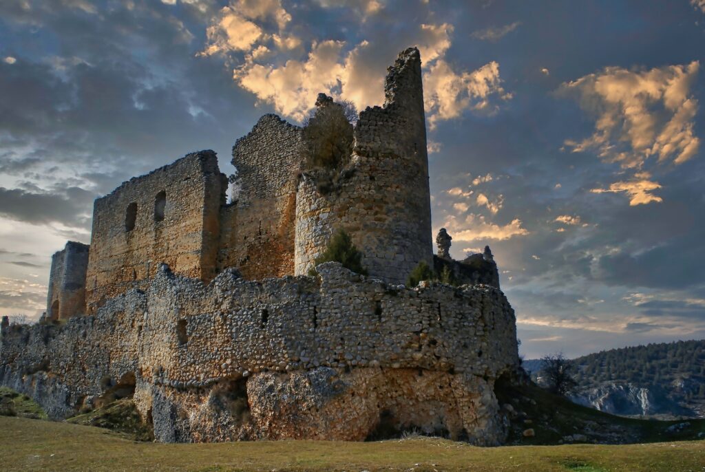 landscape of the castle of ucero in soria ,spain